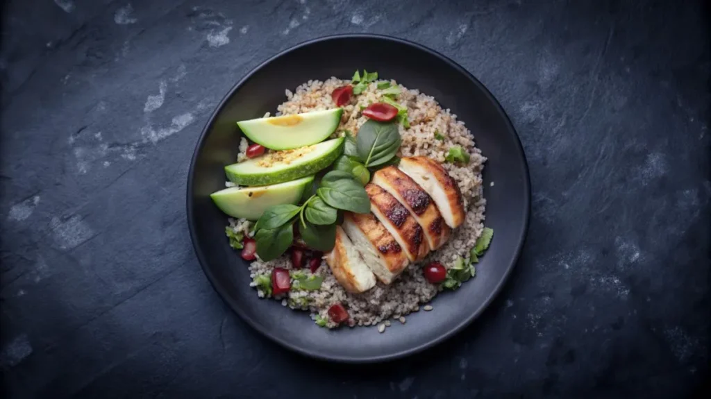Prato de comida balanceado para a dieta para emagrecer rápido